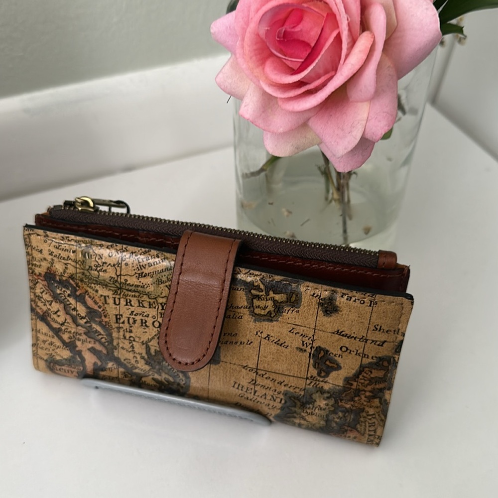 Patricia Nash Rienzo and Nazari  Euro Map  Leather Bifold Wallet/Bundle - Picture 8 of 11